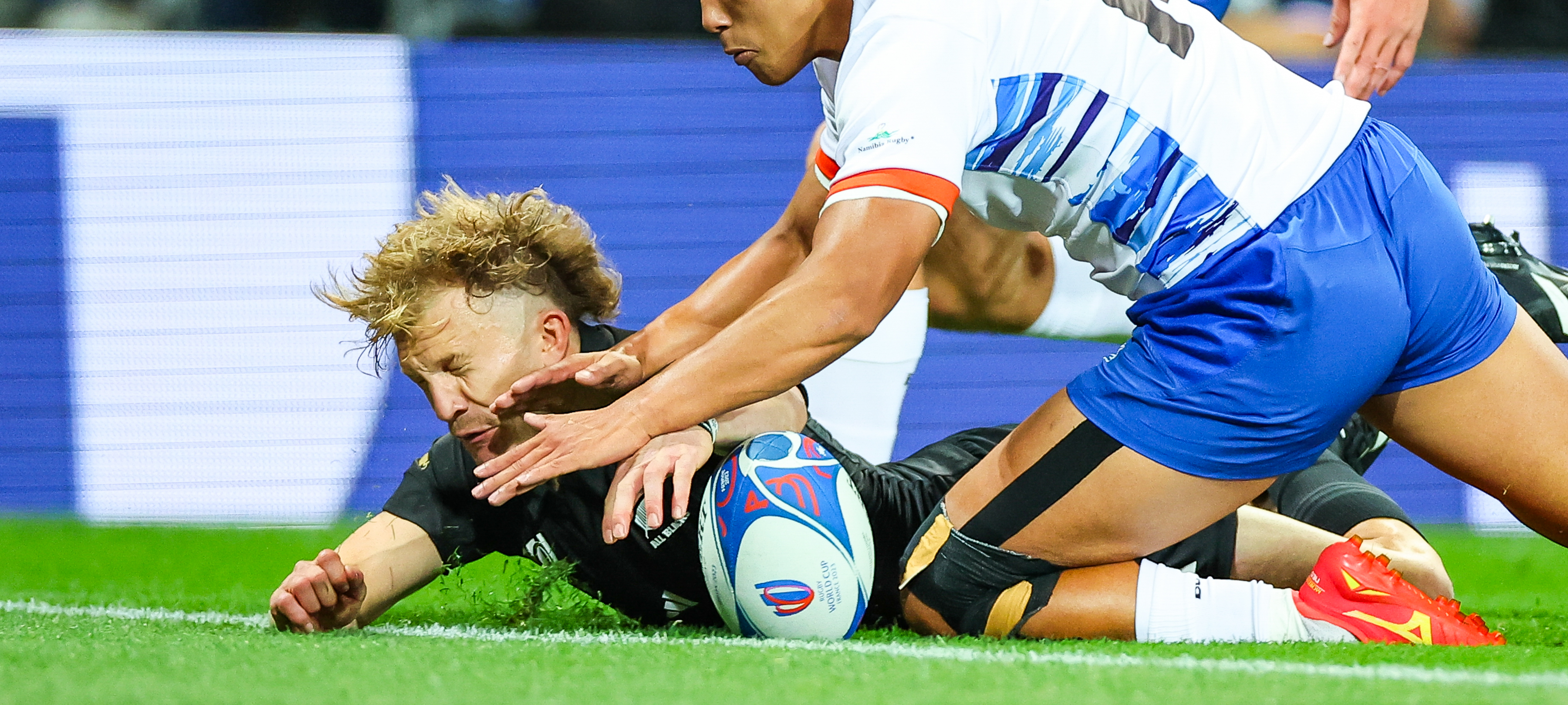Damian McKenzie at the New Zealand VS Namibia 2023 Rugby World Cup match at Stadium De Toulouse, Toulouse, France on Friday 15 September 2023. Mandatory credit: DJ Mills / AFP